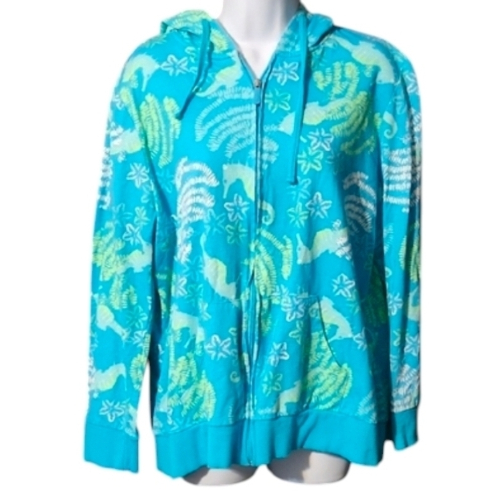 Sun Bay Blue and Green Seascape Hoodie
